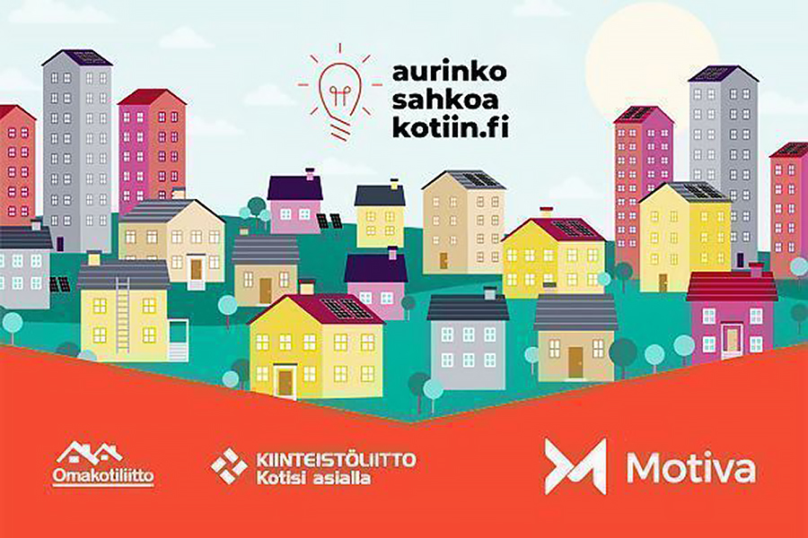 Aurinkosahköä kotiin -banneri