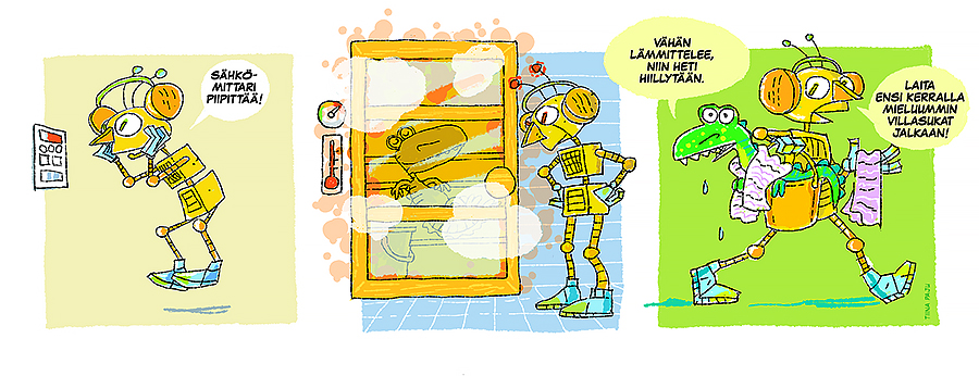 Energiansäästö-sarjakuva