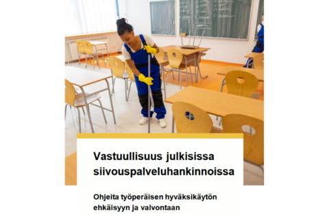 Kannen kuva työperäistä hyväksikäyttöä koskevasta oppaasta