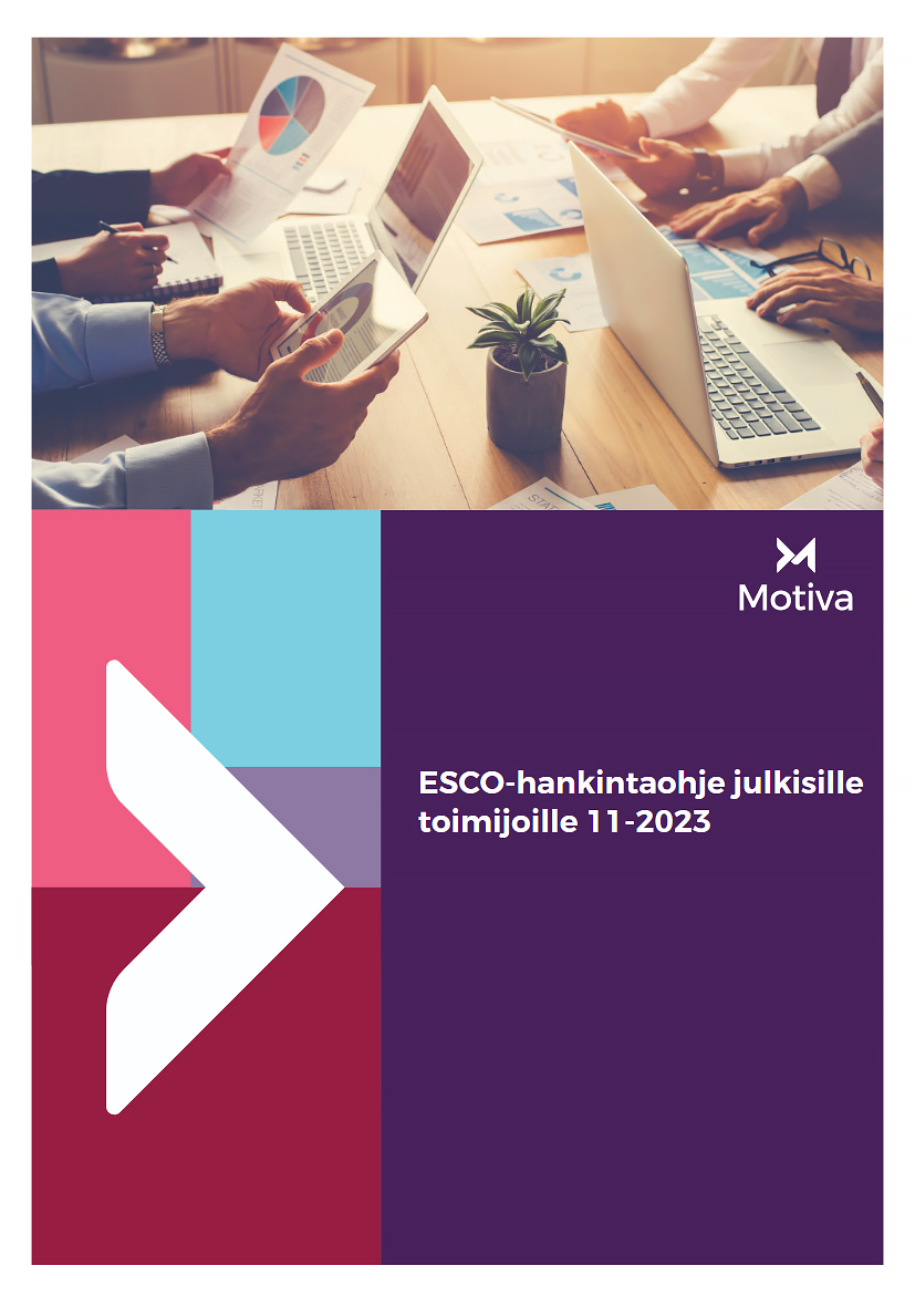 ESCO-hankintaohje julkisille toimijoille 11-2023 -julkaisun kansi
