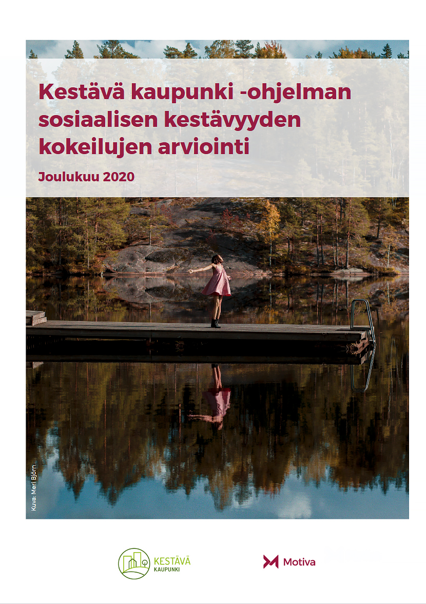 Kestävä kaupunki -ohjelman sosiaalisen kestävyyden kokeilujen arviointi -loppuraportin kansikuva