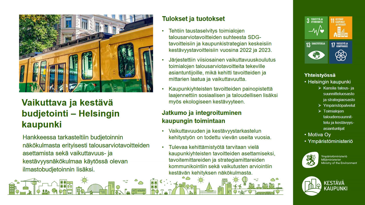 Kestävän kehityksen budjetoinnin tuloskortit -julkaisun etusivu