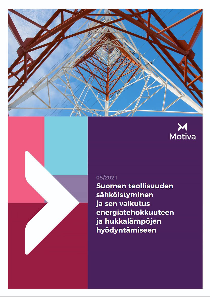 Suomen teollisuuden sähköistyminen ja sen vaikutus energiatehokkuuteen ja hukkalämpöjen hyödyntämiseen -raportin kansikuva