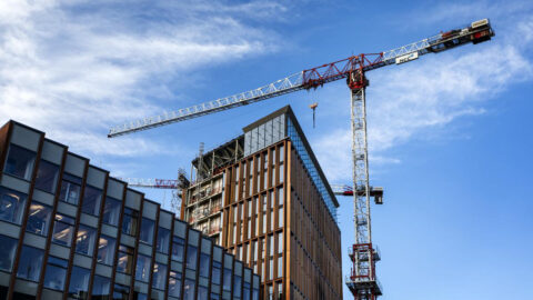 Näkymä kerrostalotyömaalta