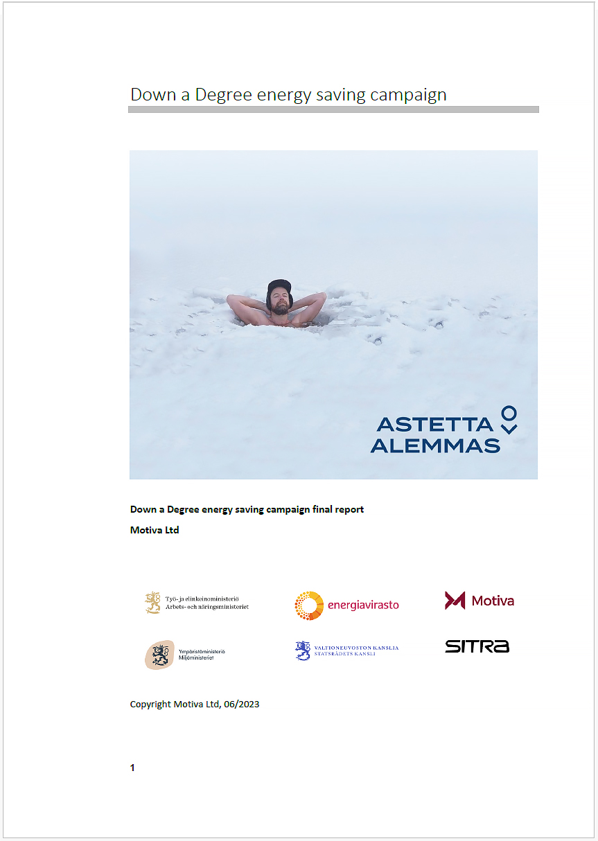 Down a Degree Energy Saving Campaign Final-Report -Cover