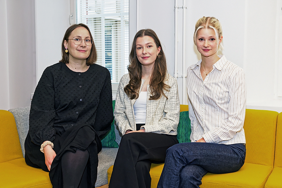 Motivan uudet työntekijät Jaana Liiri, Amanda Tauru, ja Maria Tammelander.