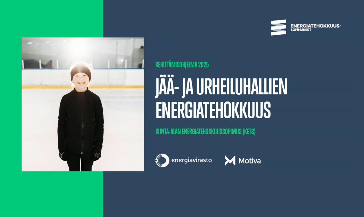 Jää ja urheiluhallien energiatehokkuus -julkaisun kansikuva